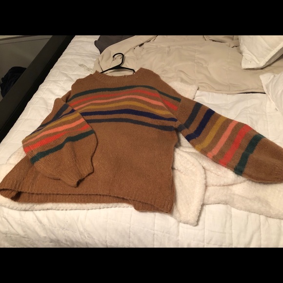 Sweaters - Cute tan striped sweater!!